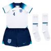 Kids Engeland Declan Rice #4 Thuis tenue WK 2022 Korte Mouw (+ Korte broeken)-1