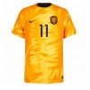 Nederland Steven Berghuis #11 Thuis tenue Mensen WK 2022 Korte Mouw-1