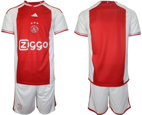 Ajax Thuisshirt 2023-2024 Korte Mouw (+ Korte broeken) Voetbalshirts