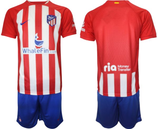 Atletico Madrid Thuisshirt 2023-2024 Korte Mouw (+ Korte broeken) Voetbalshirts
