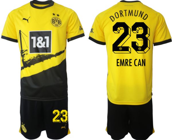Borussia Dortmund Thuisshirt Emre Can #23 Voetbalshirts 2023-2024 Korte Mouw (+ Korte broeken)