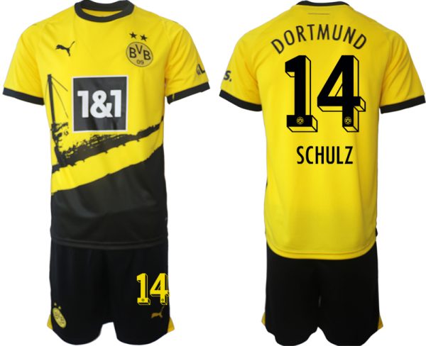 Borussia Dortmund Thuisshirt Nico Schulz #14 Voetbalshirts 2023-2024 Korte Mouw (+ Korte broeken)