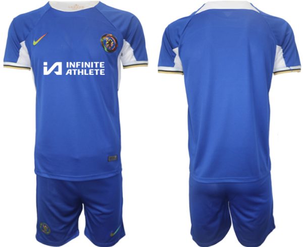 Chelsea Thuisshirt 2023-2024 Infinite Athlete Voetbalshirts Korte Mouw (+ Korte broeken)