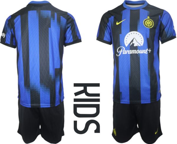 Inter Milan Thuisshirt 2023-2024 Kids Korte Mouw (+ Korte broeken) Voetbalshirts