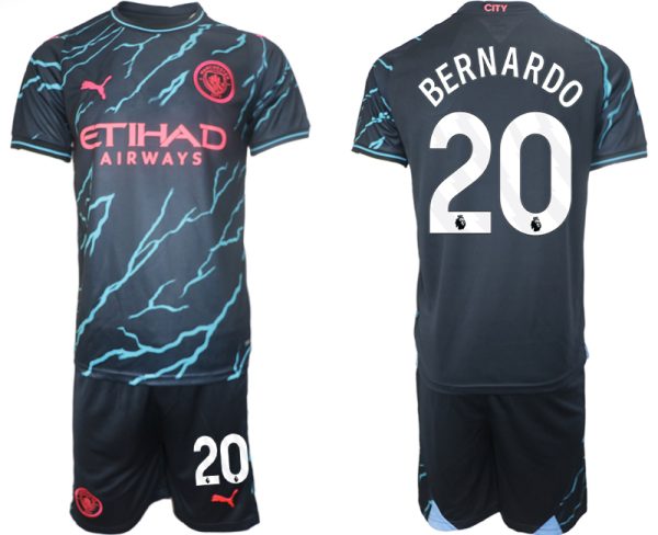 Manchester City Bernardo Silva #20 Derde Shirt 2023-2024 Voetbalshirts Korte Mouw (+ Korte broeken)