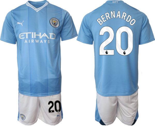 Manchester City Bernardo Silva #20 Thuisshirt 2023-2024 Voetbalshirts Korte Mouw (+ Korte broeken)