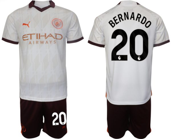 Manchester City Bernardo Silva #20 Uitshirt 2023-2024 Voetbalshirts Korte Mouw (+ Korte broeken)