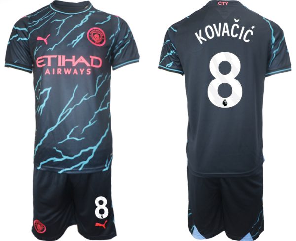 Manchester City Mateo Kovacic #8 Derde Shirt 2023-2024 Voetbalshirts Korte Mouw (+ Korte broeken)