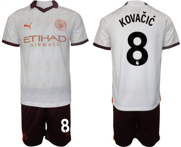 Manchester City Mateo Kovacic #8 Uitshirt 2023-2024 Voetbalshirts Korte Mouw (+ Korte broeken)