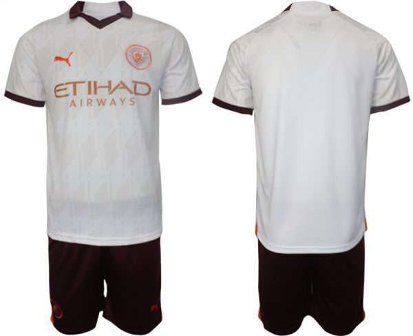 Manchester City Uitshirt 2023-2024 Korte Mouw (+ Korte broeken) Voetbalshirts