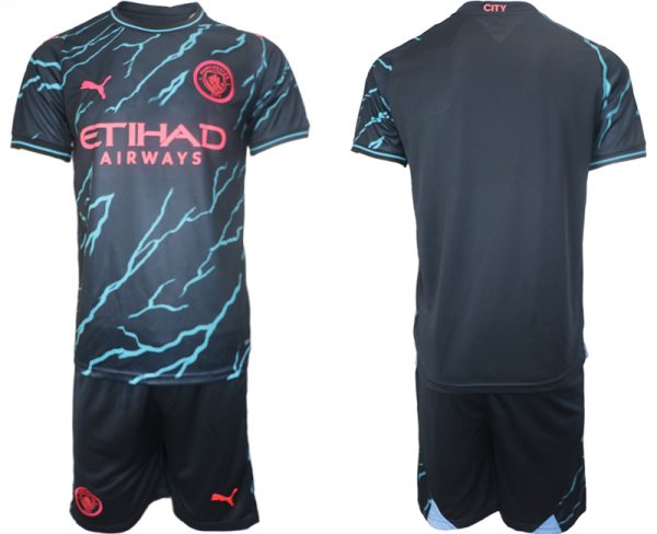 Manchester City Derde Shirt 2023-2024 Korte Mouw (+ Korte broeken) Voetbalshirts