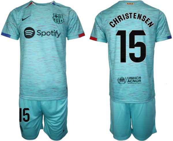 Barcelona Andreas Christensen #15 Derde Shirt 2023-24 Voetbalshirts Korte Mouw (+ Korte broeken)