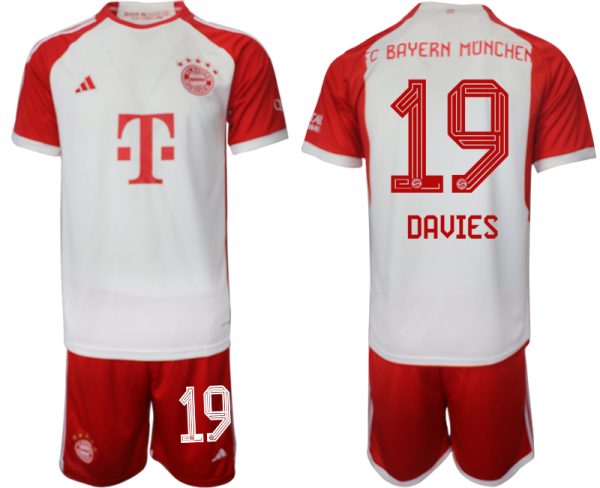 Bayern Munich Alphonso Davies #19 Thuisshirt 2023/24 Korte Mouw (+ Korte broeken) Voetbalshirts
