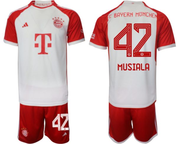 Bayern Munich Jamal Musiala #42 Thuisshirt 2023/24 Korte Mouw (+ Korte broeken) Voetbalshirts