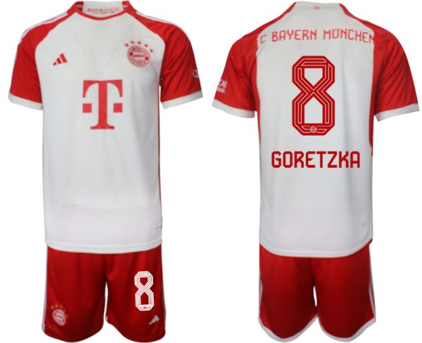 Bayern Munich Leon Goretzka #8 Thuisshirt 2023/24 Korte Mouw (+ Korte broeken) Voetbalshirts