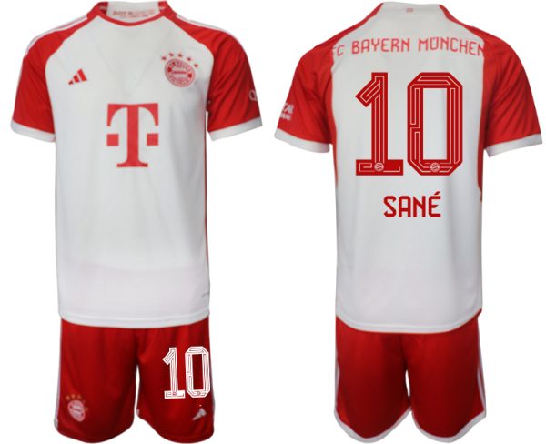 Bayern Munich Leroy Sane #10 Thuisshirt 2023/24 Korte Mouw (+ Korte broeken) Voetbalshirts