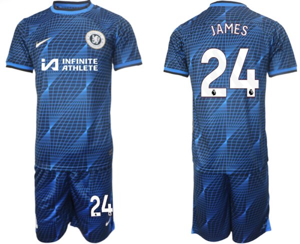 Chelsea Reece James #24 Uitshirt 2023/24 Korte Mouw (+ Korte broeken) Voetbalshirts