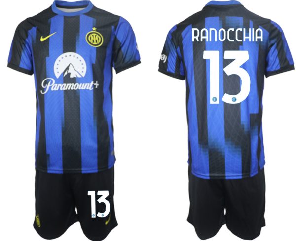 Inter Milan Andrea Ranocchia #13 Thuisshirt 2023/24 Korte Mouw (+ Korte broeken) Voetbalshirts