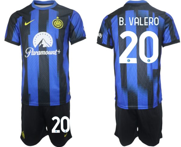Inter Milan Borja Valero #20 Thuisshirt 2023/24 Korte Mouw (+ Korte broeken) Voetbalshirts