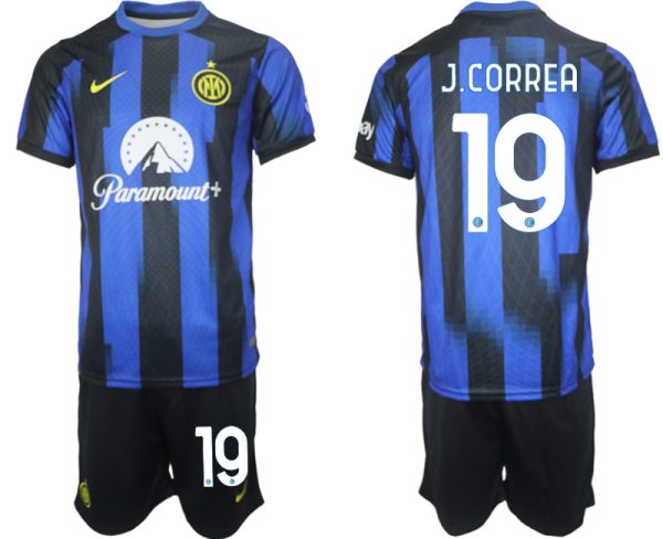 Inter Milan Joaquin Correa #19 Thuisshirt 2023/24 Korte Mouw (+ Korte broeken) Voetbalshirts