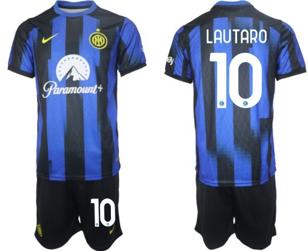 Inter Milan Lautaro Martinez #10 Thuisshirt 2023/24 Korte Mouw (+ Korte broeken) Voetbalshirts