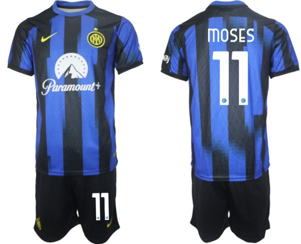 Inter Milan Victor Moses #11 Thuisshirt 2023/24 Korte Mouw (+ Korte broeken) Voetbalshirts