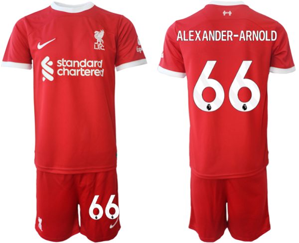 Liverpool Alexander-Arnold #66 Thuisshirt 2023/24 Korte Mouw (+ Korte broeken) Voetbalshirts