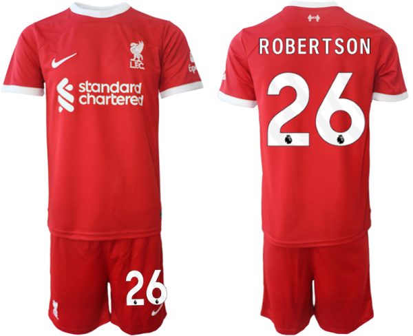 Liverpool Andrew Robertson #26 Thuisshirt 2023/24 Korte Mouw (+ Korte broeken) Voetbalshirts
