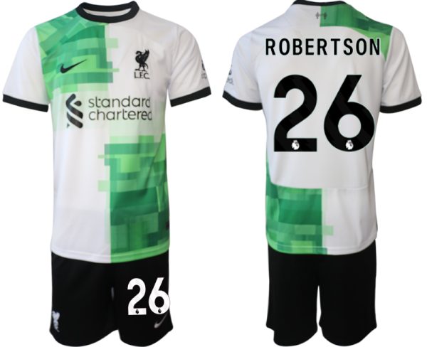 Liverpool Andrew Robertson #26 Uitshirt 2023/24 Korte Mouw (+ Korte broeken) Voetbalshirts