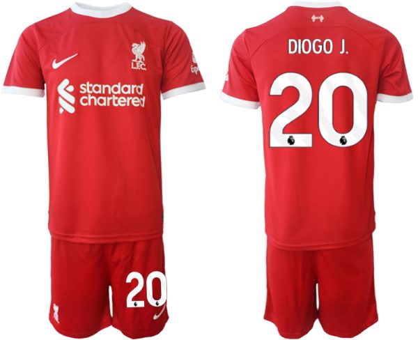 Liverpool Diogo Jota #20 Thuisshirt 2023/24 Korte Mouw (+ Korte broeken) Voetbalshirts