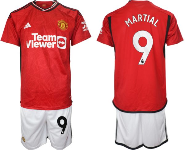 Manchester United Anthony Martial #9 Thuisshirt 2023/24 Korte Mouw (+ Korte broeken) Voetbalshirts