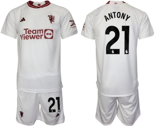 Manchester United Antony #21 Derde Shirt 2023/24 Korte Mouw (+ Korte broeken) Voetbalshirts