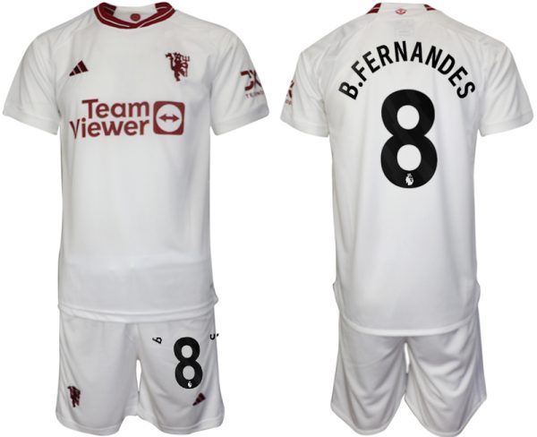 Manchester United Bruno Fernandes #8 Derde Shirt 2023/24 Korte Mouw (+ Korte broeken) Voetbalshirts