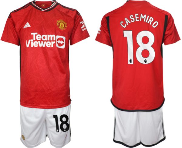 Manchester United Casemiro #18 Thuisshirt 2023/24 Korte Mouw (+ Korte broeken) Voetbalshirts