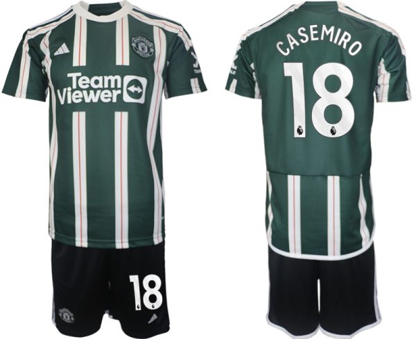 Manchester United Casemiro #18 Uitshirt 2023/24 Korte Mouw (+ Korte broeken) Voetbalshirts