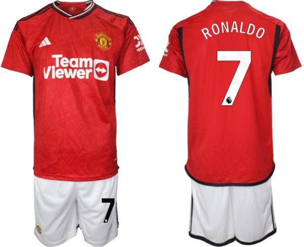 Manchester United Cristiano Ronaldo #7 Thuisshirt 2023/24 Korte Mouw (+ Korte broeken) Voetbalshirts