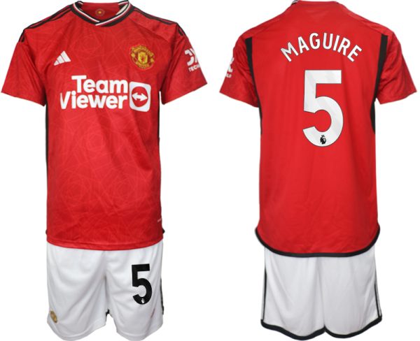 Manchester United Harry Maguire #5 Thuisshirt 2023/24 Korte Mouw (+ Korte broeken) Voetbalshirts