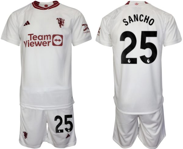Manchester United Jadon Sancho #25 Derde Shirt 2023/24 Korte Mouw (+ Korte broeken) Voetbalshirts