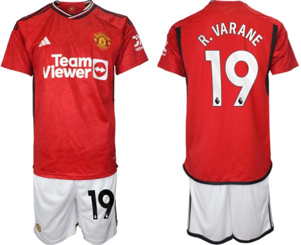 Manchester United Raphael Varane #19 Thuisshirt 2023/24 Korte Mouw (+ Korte broeken) Voetbalshirts