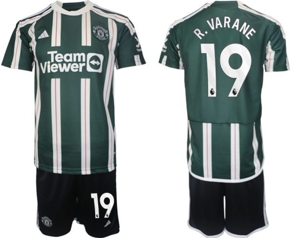 Manchester United Raphael Varane #19 Uitshirt 2023/24 Korte Mouw (+ Korte broeken) Voetbalshirts