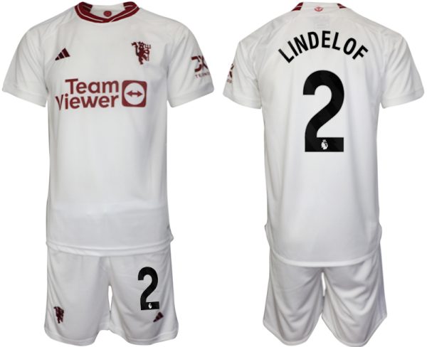 Manchester United Victor Lindelof #2 Derde Shirt 2023/24 Korte Mouw (+ Korte broeken) Voetbalshirts