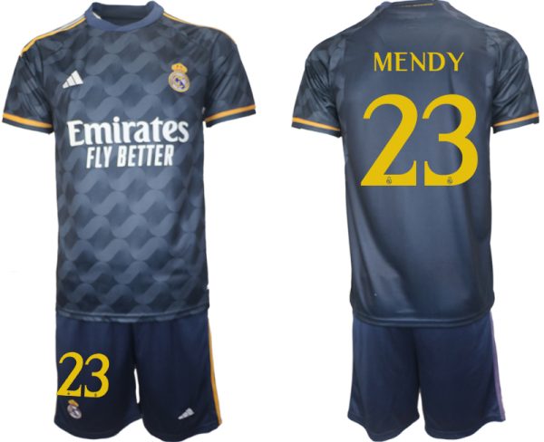 Real Madrid Ferland Mendy #23 Uitshirt 2023/24 Korte Mouw (+ Korte broeken) Voetbalshirts