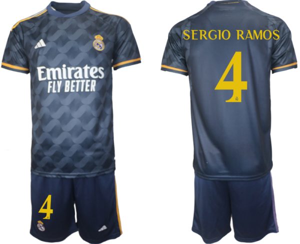 Real Madrid Sergio Ramos #4 Uitshirt 2023/24 Korte Mouw (+ Korte broeken) Voetbalshirts