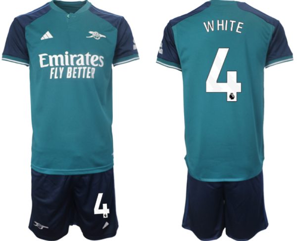 Arsenal Ben White #4 Derde Shirt 2023-24 Mensen Korte Mouw (+ Korte broeken) Voetbalshirts