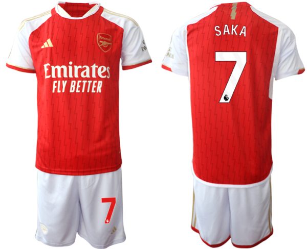 Arsenal Bukayo Saka #7 Thuisshirt 2023-24 Mensen Korte Mouw (+ Korte broeken) Voetbalshirts