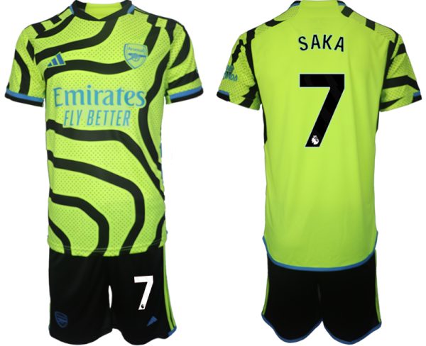 Arsenal Bukayo Saka #7 Uitshirt 2023-24 Mensen Korte Mouw (+ Korte broeken) Voetbalshirts
