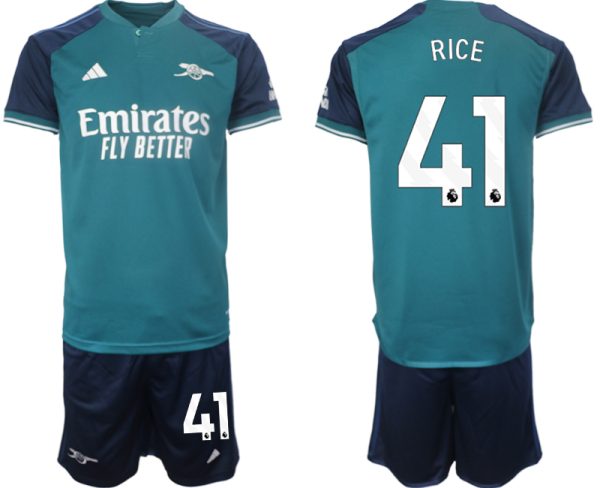 Arsenal Declan Rice #41 Derde Shirt 2023-24 Mensen Korte Mouw (+ Korte broeken) Voetbalshirts