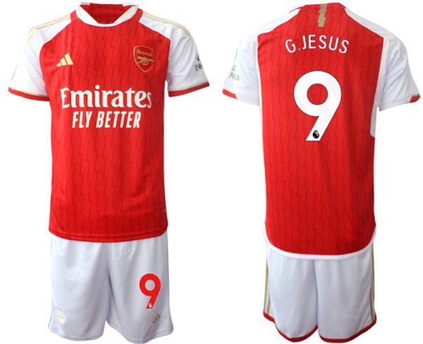 Arsenal Gabriel Jesus #9 Thuisshirt 2023-24 Mensen Korte Mouw (+ Korte broeken) Voetbalshirts