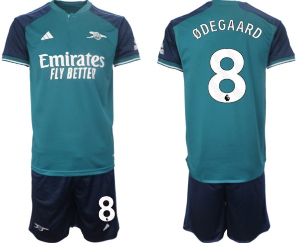 Arsenal Martin Odegaard #8 Derde Shirt 2023-24 Mensen Korte Mouw (+ Korte broeken) Voetbalshirts