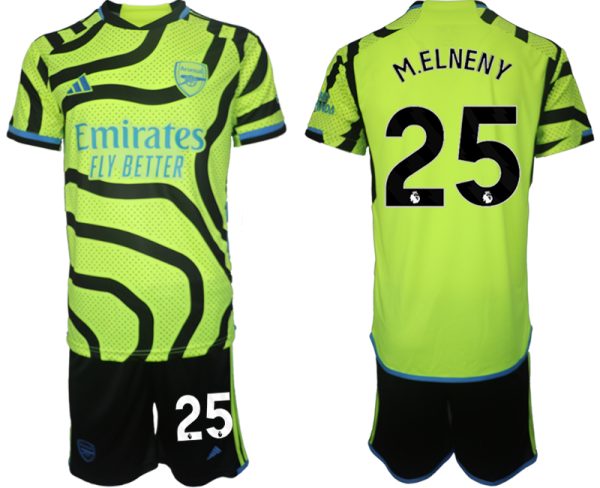 Arsenal Mohamed Elneny #25 Uitshirt 2023-24 Mensen Korte Mouw (+ Korte broeken) Voetbalshirts